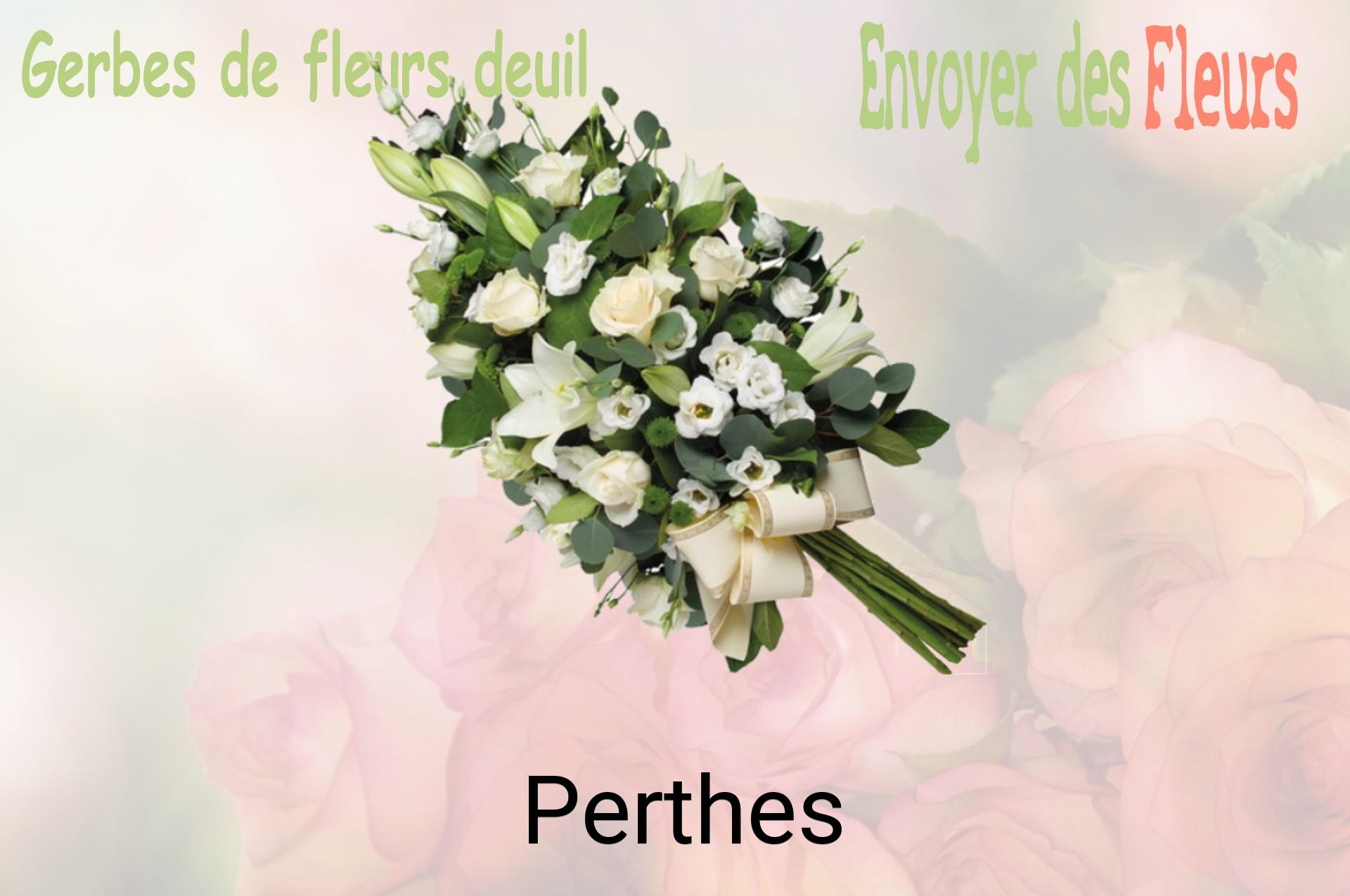 Gerbe de fleurs de deuil livrée à Perthes